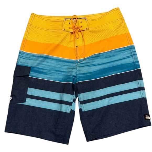 Reef Blue Orange Surf Swimming Board Shorts Size 32" NWOT - Picture 1 of 3